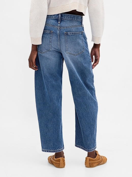 Image number 4 showing, High Rise Crop Barrel Jeans