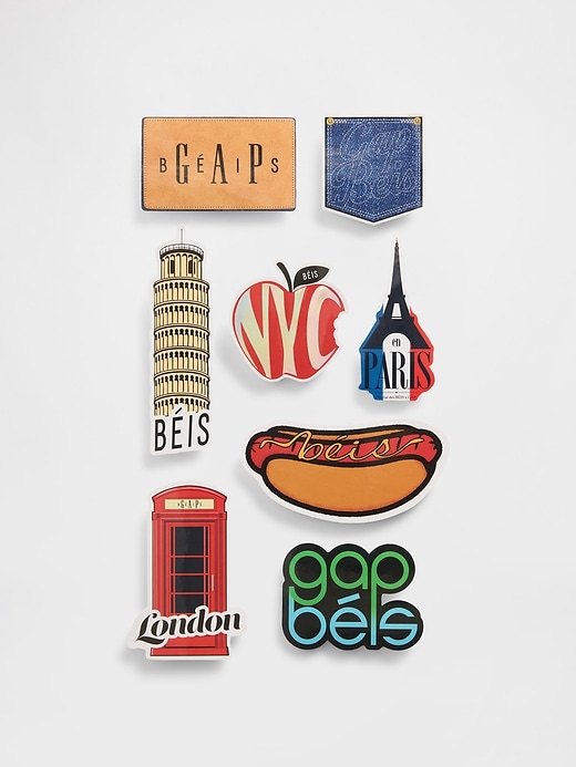 Image number 1 showing, Gap × BÉIS Removable Travel Stickers (8-Pack)