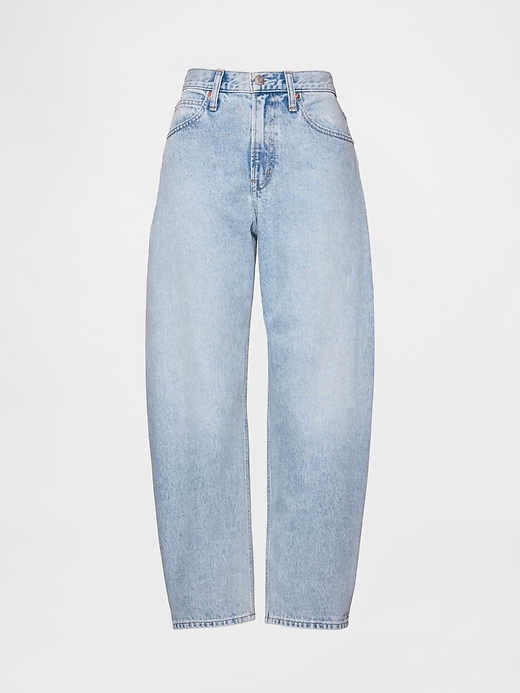 Image number 5 showing, High Rise Crop Barrel Jeans