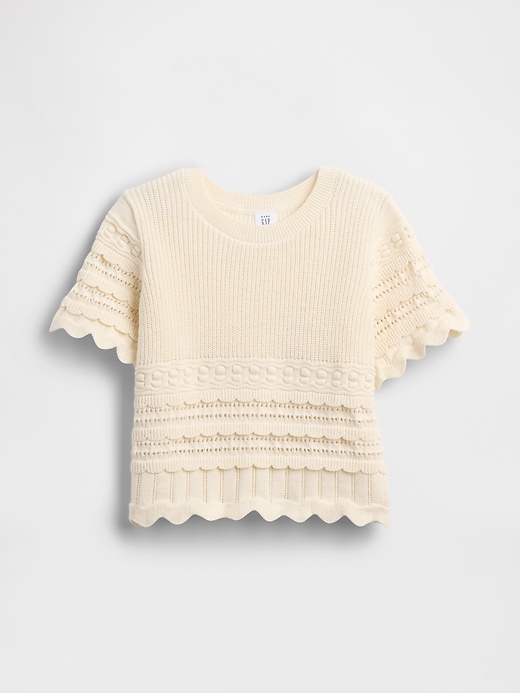 Image number 1 showing, Baby & Toddler Scalloped Mixed-Stitch Sweater