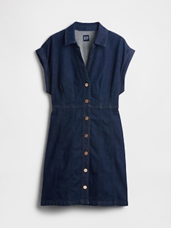Denim Seamed Mini Dress