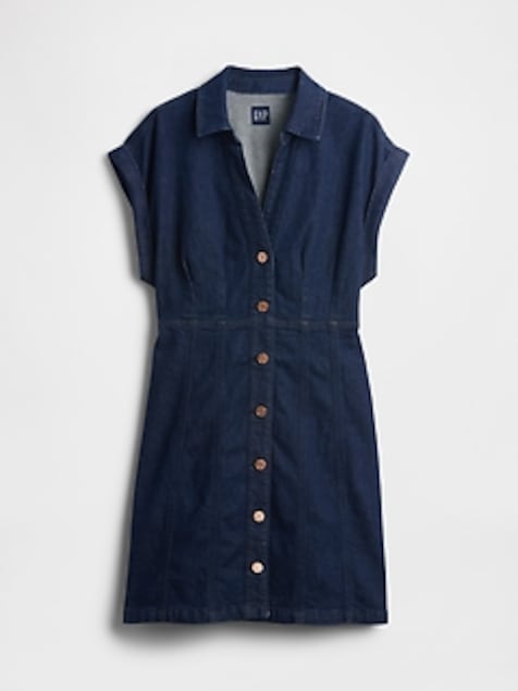 Denim Seamed Mini Dress