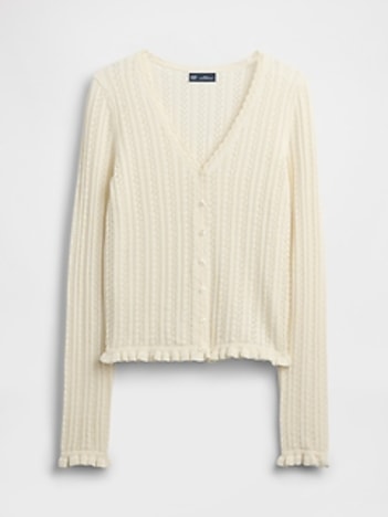 100% Cotton Pointelle Cardigan