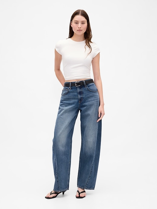 Image number 3 showing, High Rise Baggy Barrel Jeans