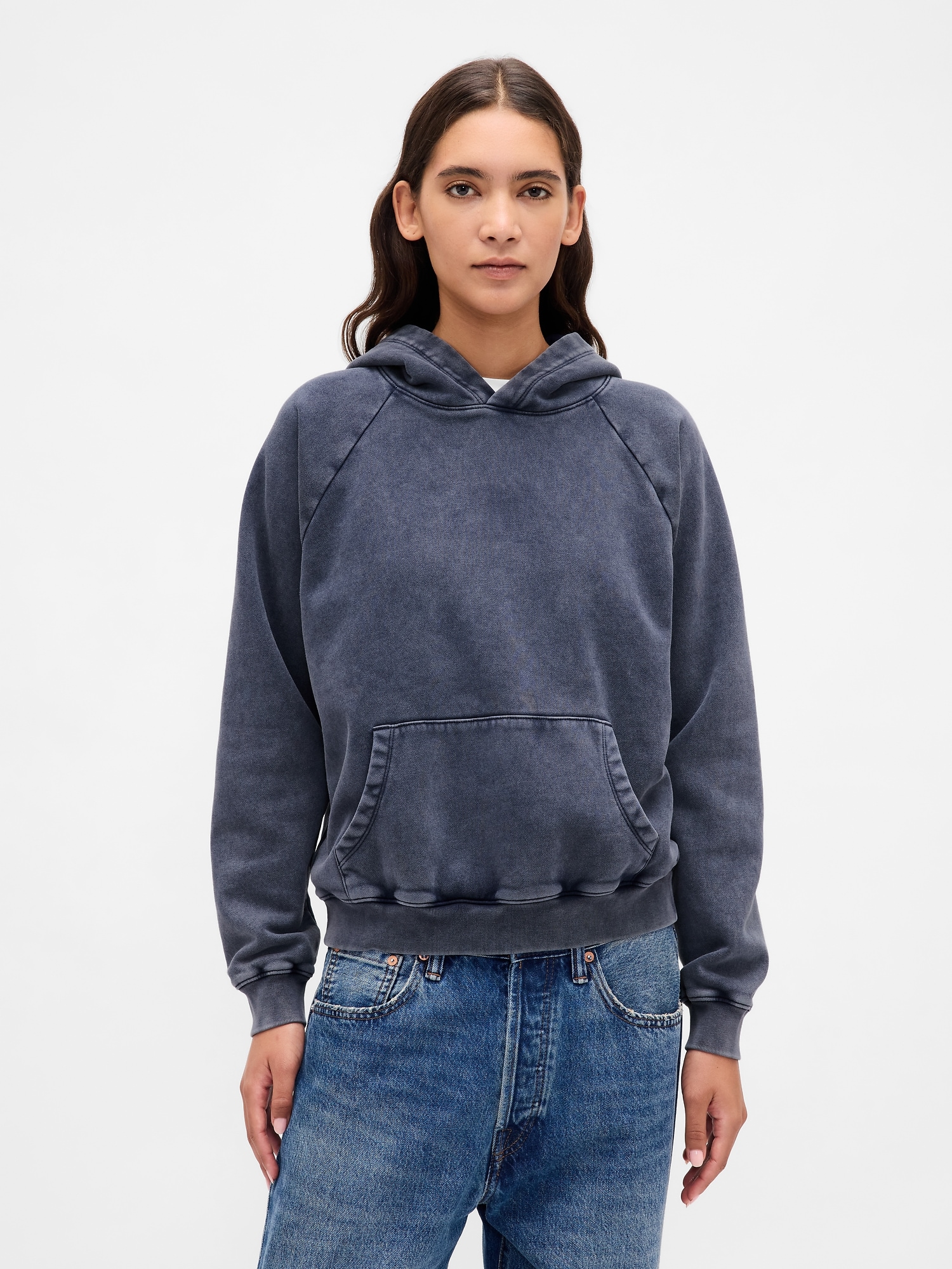 VintageSoft Hoodie - Tapestry Navy Blue