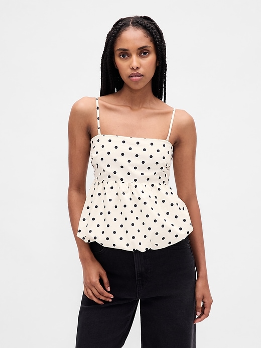 Image number 1 showing, Poplin Bubble Crop Top
