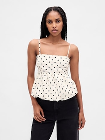 Poplin Bubble Crop Top