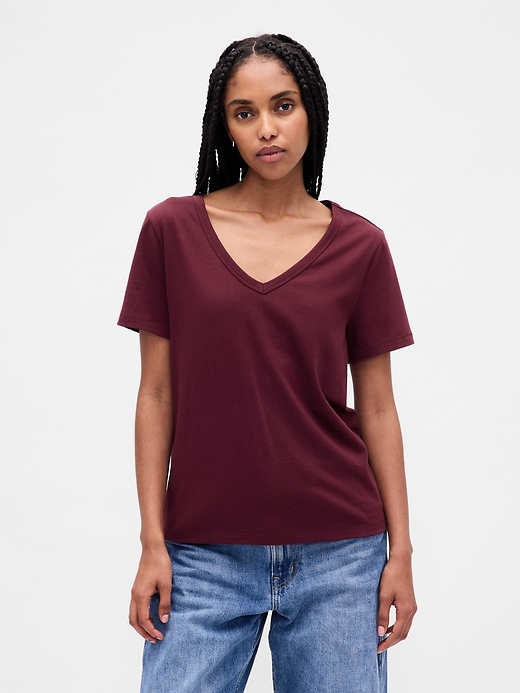 Image number 1 showing, Organic Cotton VintageSoft V-Neck T-Shirt