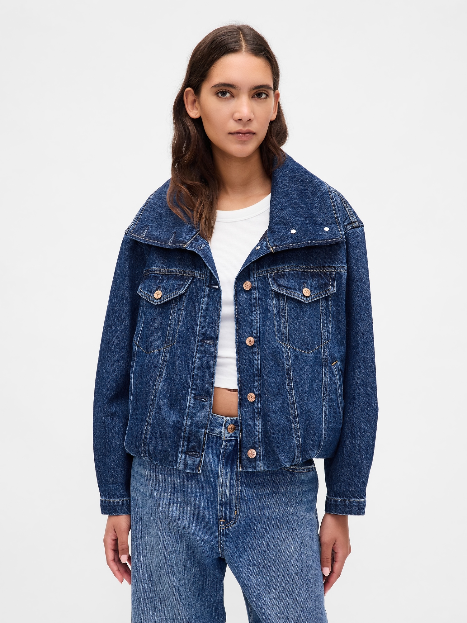 Oversized Cocoon Denim Jacket