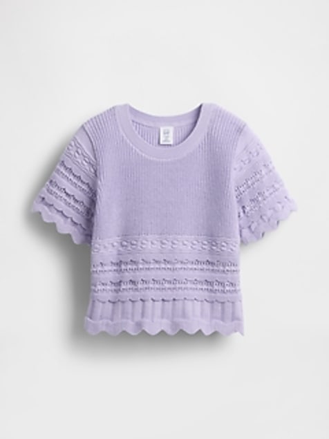 Baby & Toddler Scalloped Mixed-Stitch Sweater