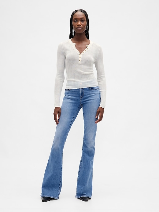 Image number 1 showing, Low Rise Flare Jeans