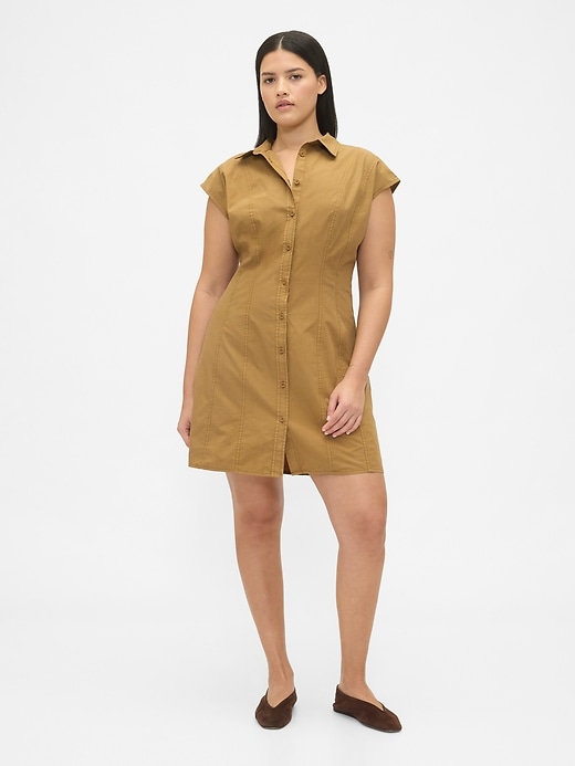 Image number 5 showing, Poplin Seamed Shirtdress