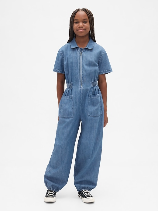 Image number 1 showing, Kids Denim Jogger Jumpsuit