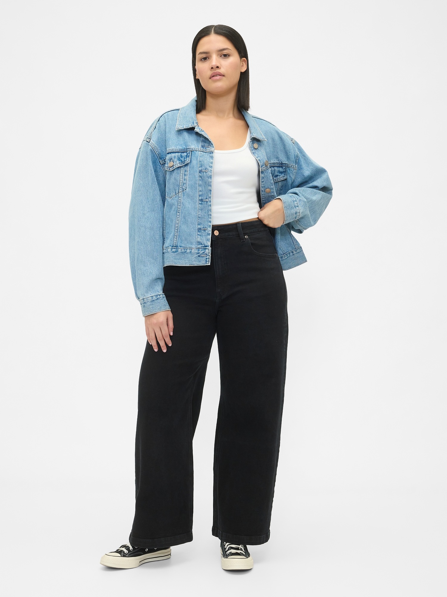 Женские джинсы Gap Extra High Rise Stride Wide-Leg Jeans — фото 4
