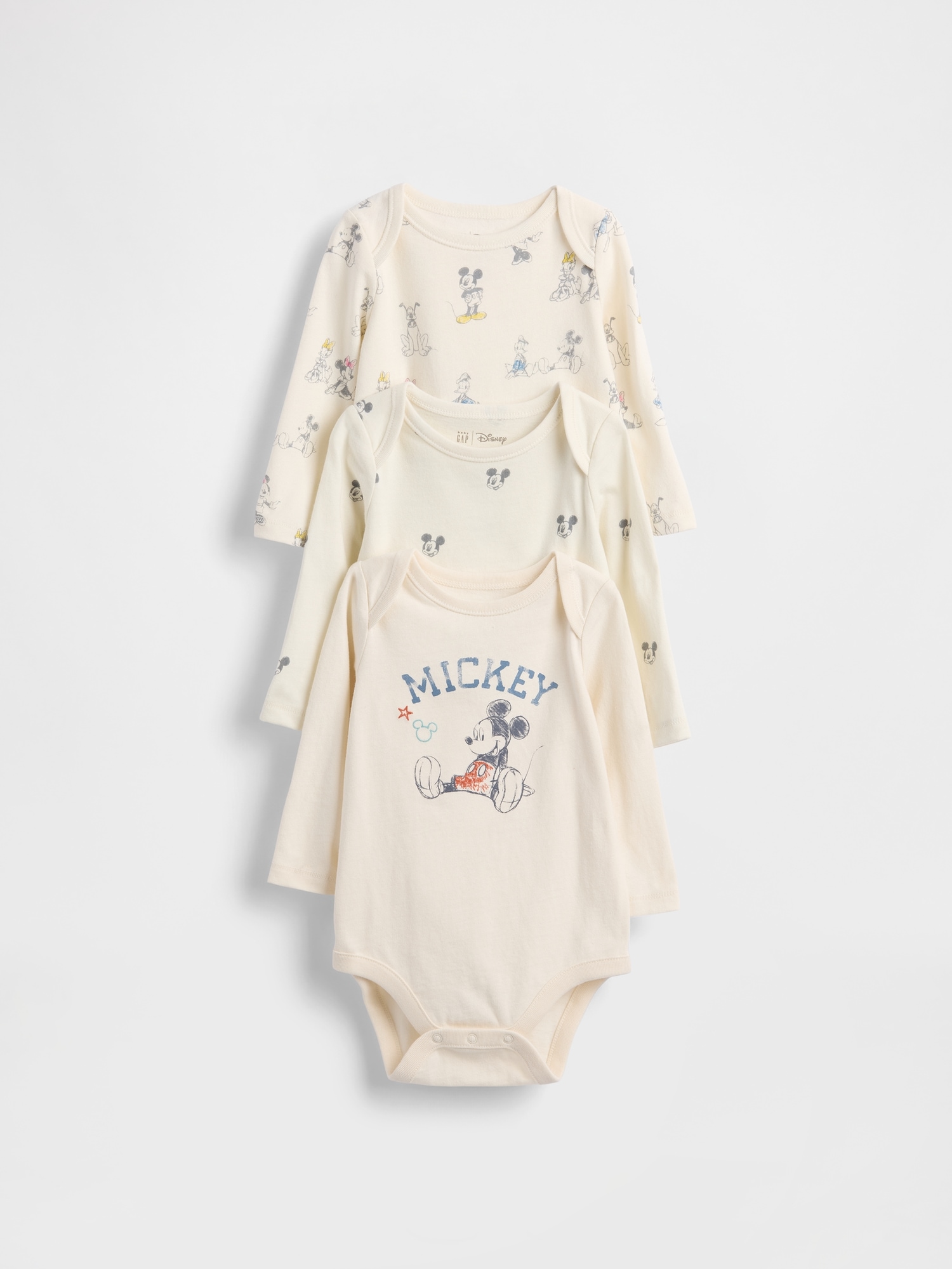 Gap Kids'  × Disney Baby Organic Cotton Bodysuit (3-pack) In Multi