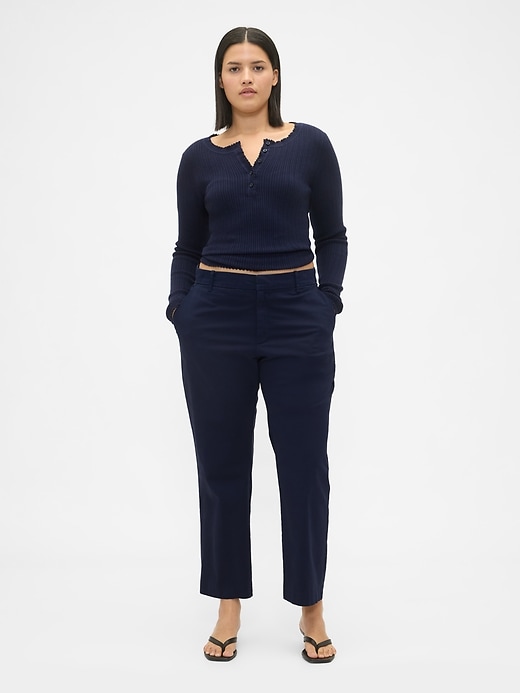 Image number 5 showing, Mid Rise Straight Khakis