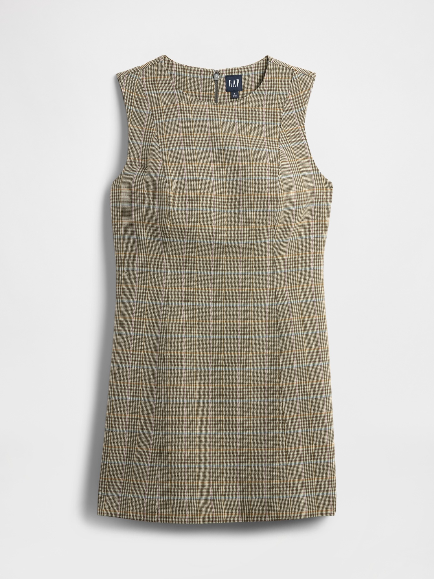 Женское платье Gap High-Neck Mini Shift, цвет: Жёлтый / Бежевый — фото 4