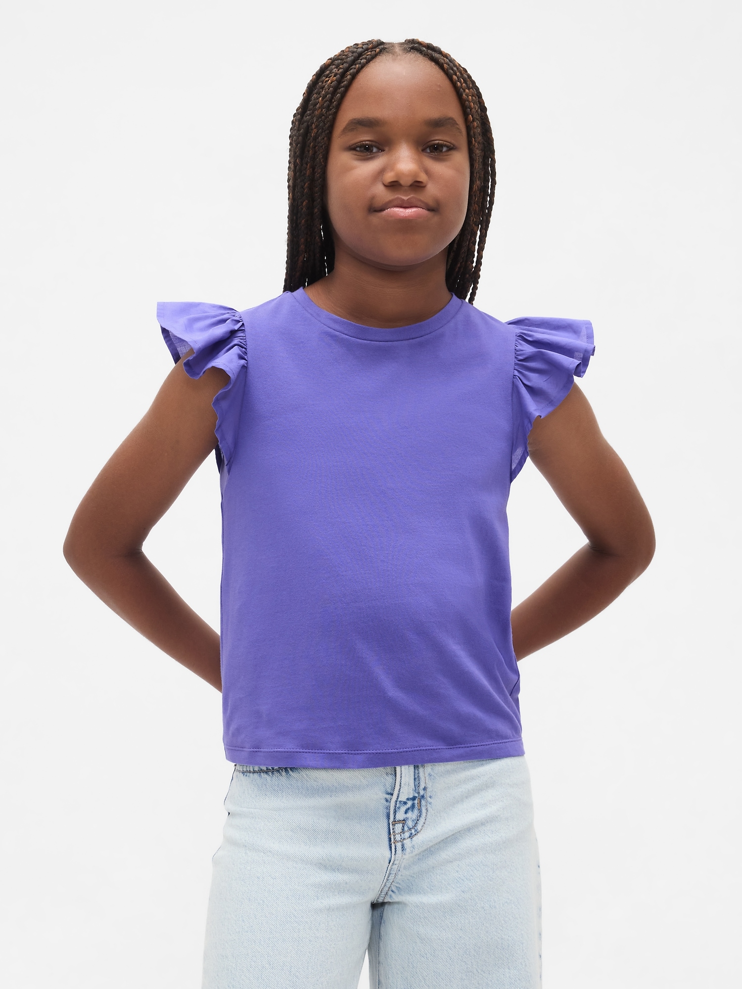 Kids Flutter-Sleeve T-Shirt - Blue