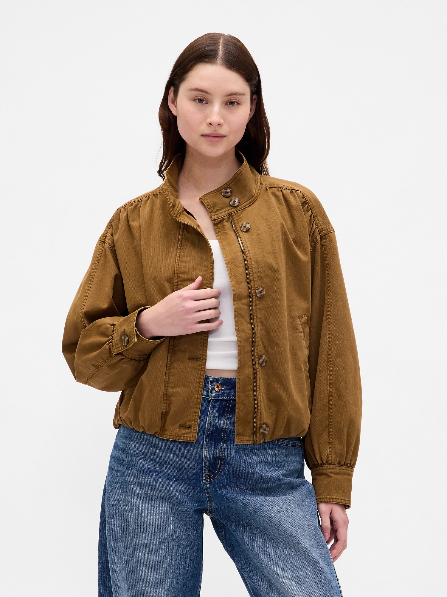 Gap Oversized Twill Bubble Jacket