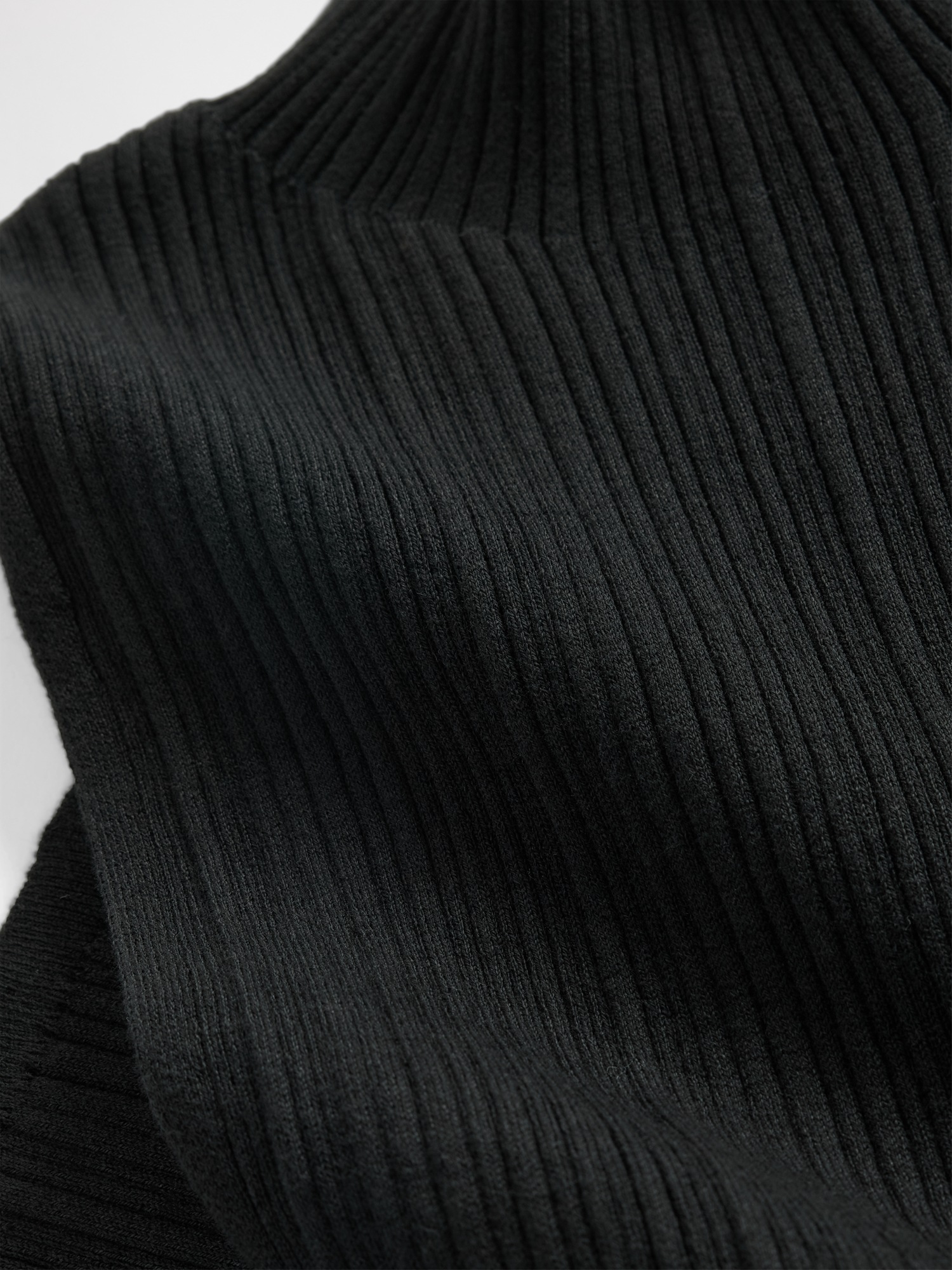 Женское платье Gap Rib Sweater Midi, цвет: Насыщенный чёрный — фото 3