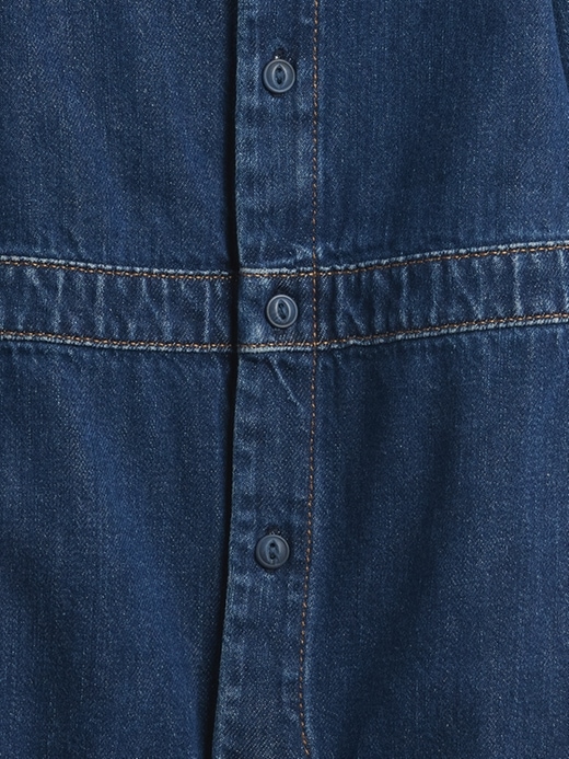 Image number 4 showing, Baby Denim Bear Logo Coveralls