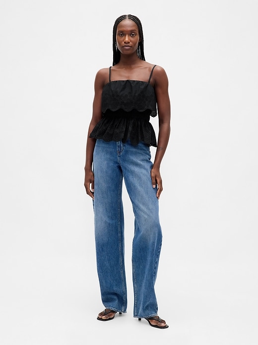 Image number 2 showing, Poplin Eyelet Ruffle Top