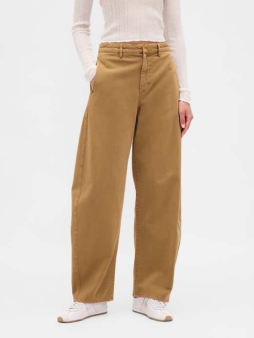 Image number 2 showing, Mid Rise Twill Barrel Pants