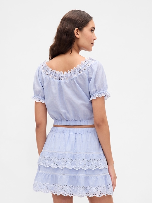 Image number 3 showing, Eyelet Crop Top