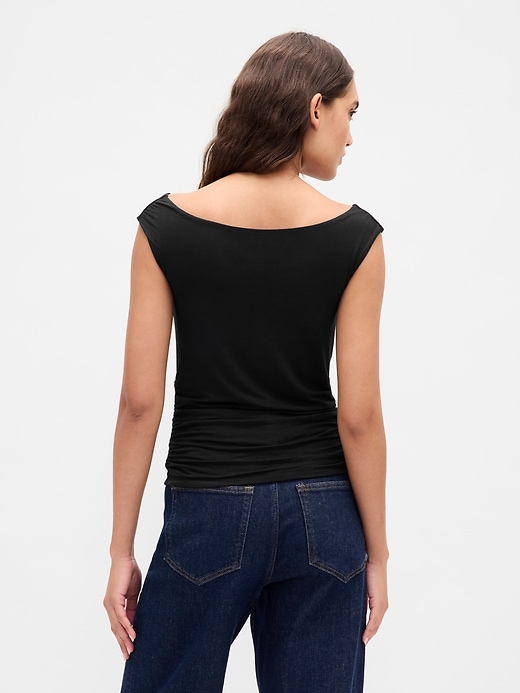 Image number 3 showing, Off-Shoulder Ruched Crop Top