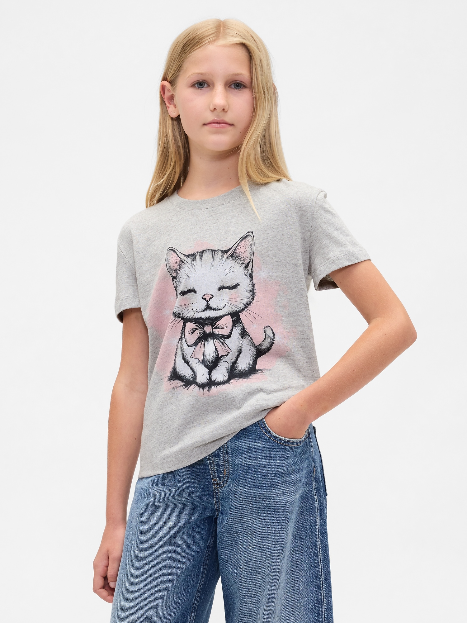 Kids Graphic T-Shirt - Gray