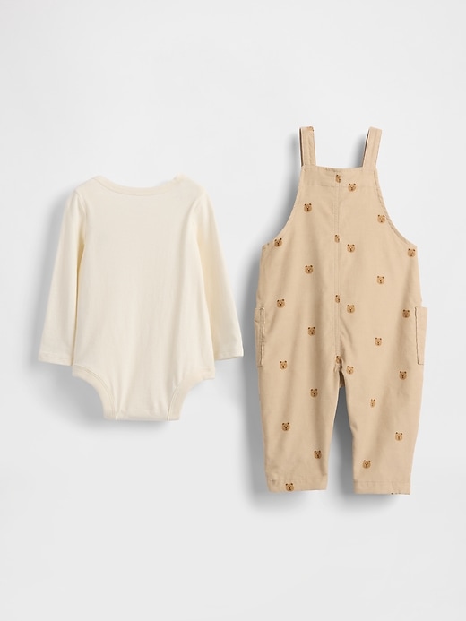 Image number 2 showing, Baby Cord Overall Outfit Set