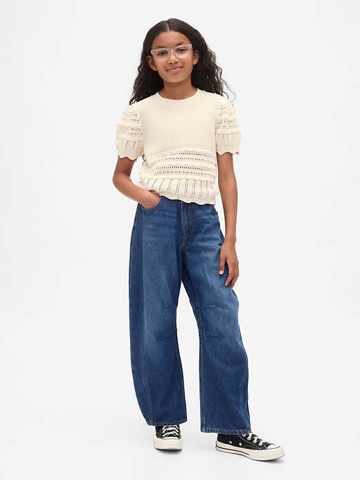 Image number 4 showing, Kids Scalloped Mixed-Stitch Sweater