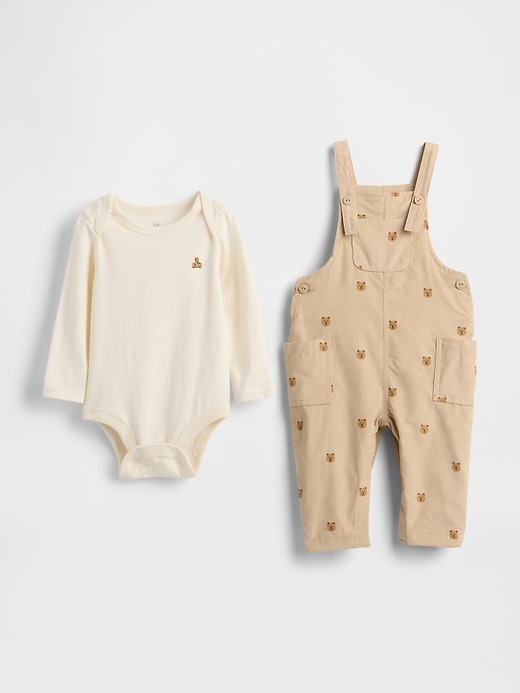 Image number 1 showing, Baby Cord Overall Outfit Set