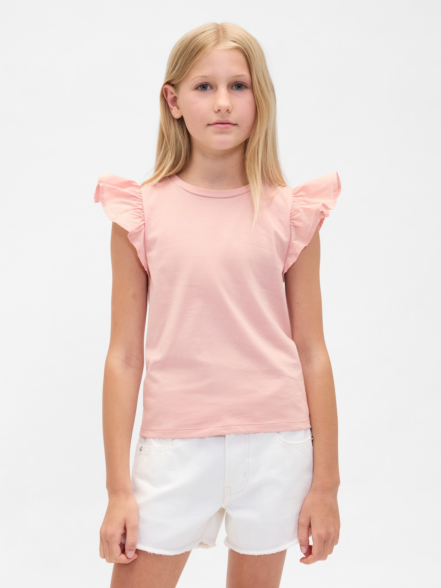 Kids Flutter-Sleeve T-Shirt - Pink