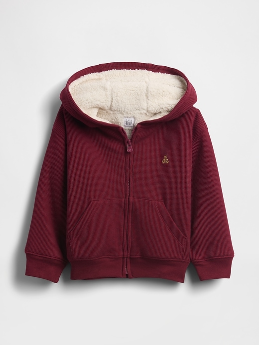 Image number 1 showing, Baby & Toddler Sherpa-Lined Thermal Zip Hoodie