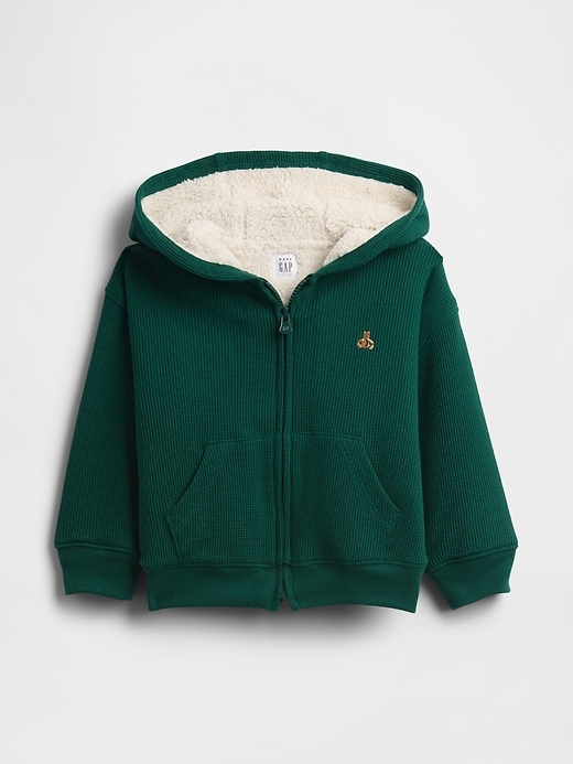Image number 1 showing, Baby & Toddler Sherpa-Lined Thermal Zip Hoodie