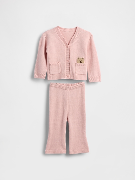 Image number 1 showing, Baby CashSoft Bear Pocket Cardigan Sweater Set