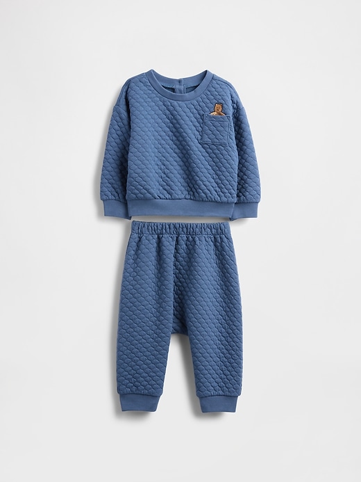 Image number 1 showing, Baby Quilted Brannan Bear Pocket Outfit Set