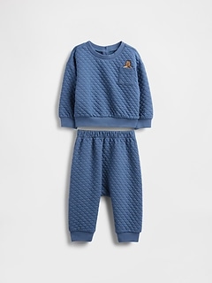 Baby Quilted Brannan Bear Pocket Outfit Set