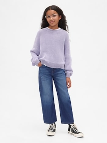 Kids Mid Rise UltraSoft Relaxed Crop Jeans