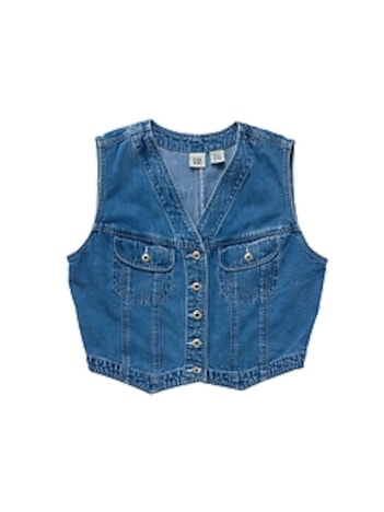 1990s GapVintage Women's Denim Vest — L