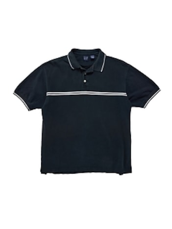 1990s GapVintage Men's Stripe Polo Shirt — L