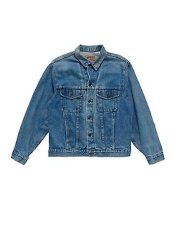 1980s GapVintage Men's Pioneer Faded Denim Jacket — M