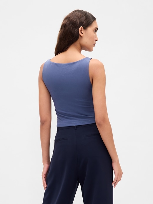 Image number 3 showing, CloseKnit Jersey Boatneck Crop Tank Top