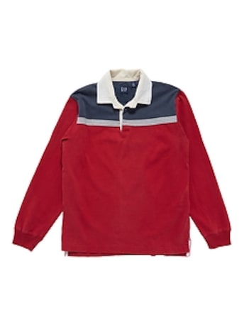 2000s GapVintage Men's Stripe Raglan Polo Shirt — S