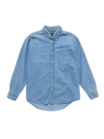 1990s GapVintage Men's Denim Shirt — L