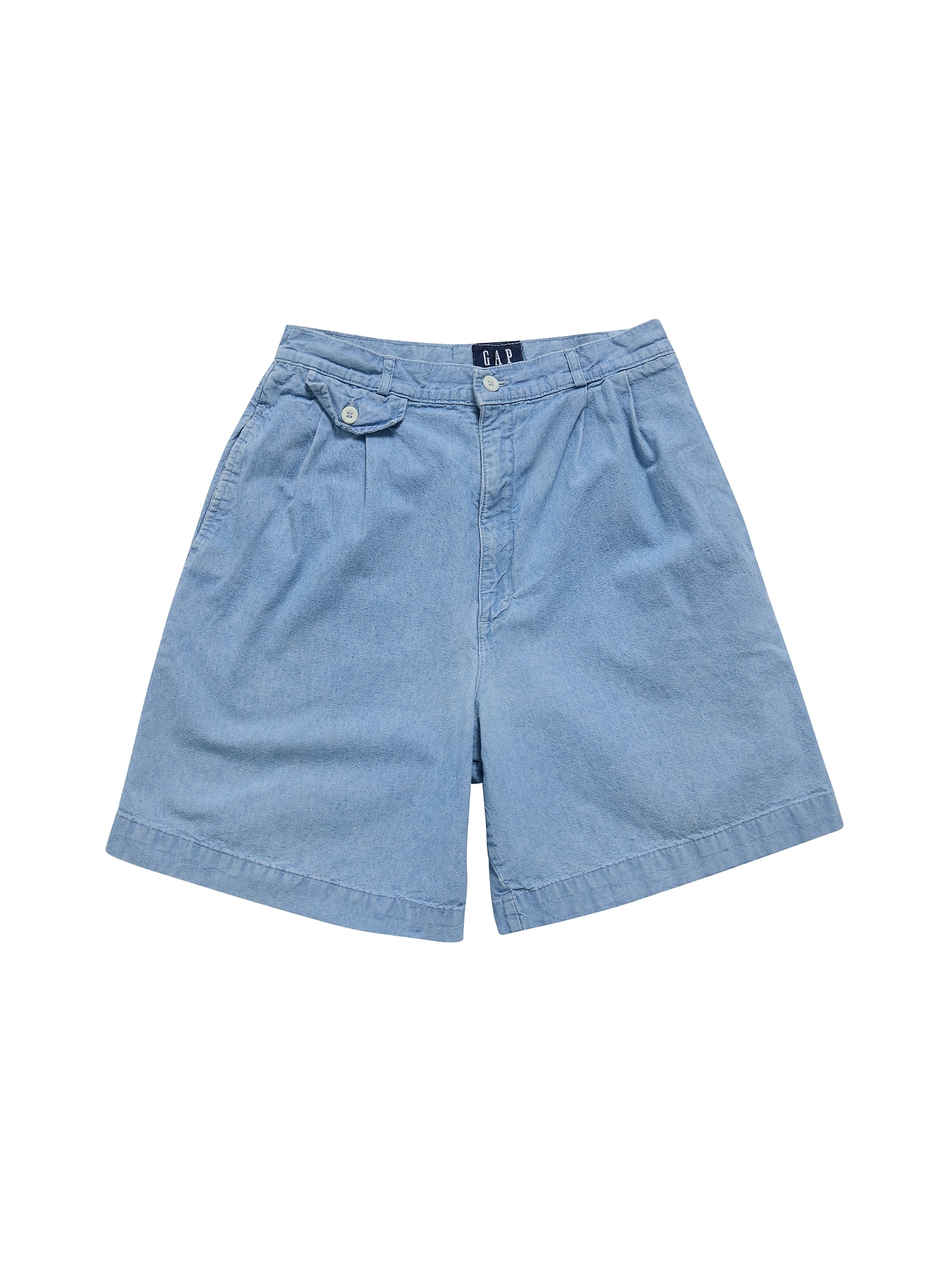 1990s GapVintage Women's Faded Denim Trouser Shorts — 11/12