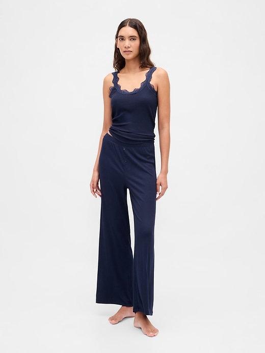 Image number 1 showing, Mini Rib Wide-Leg PJ Pants