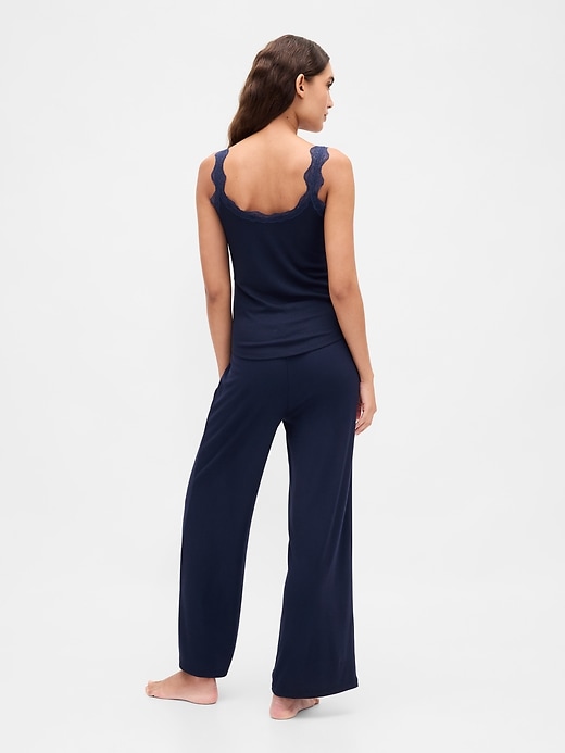 Image number 3 showing, Mini Rib Wide-Leg PJ Pants