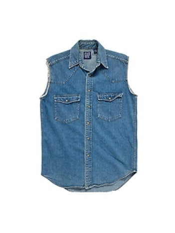 1990s GapVintage Men's Denim Sleeveless Shirt — S